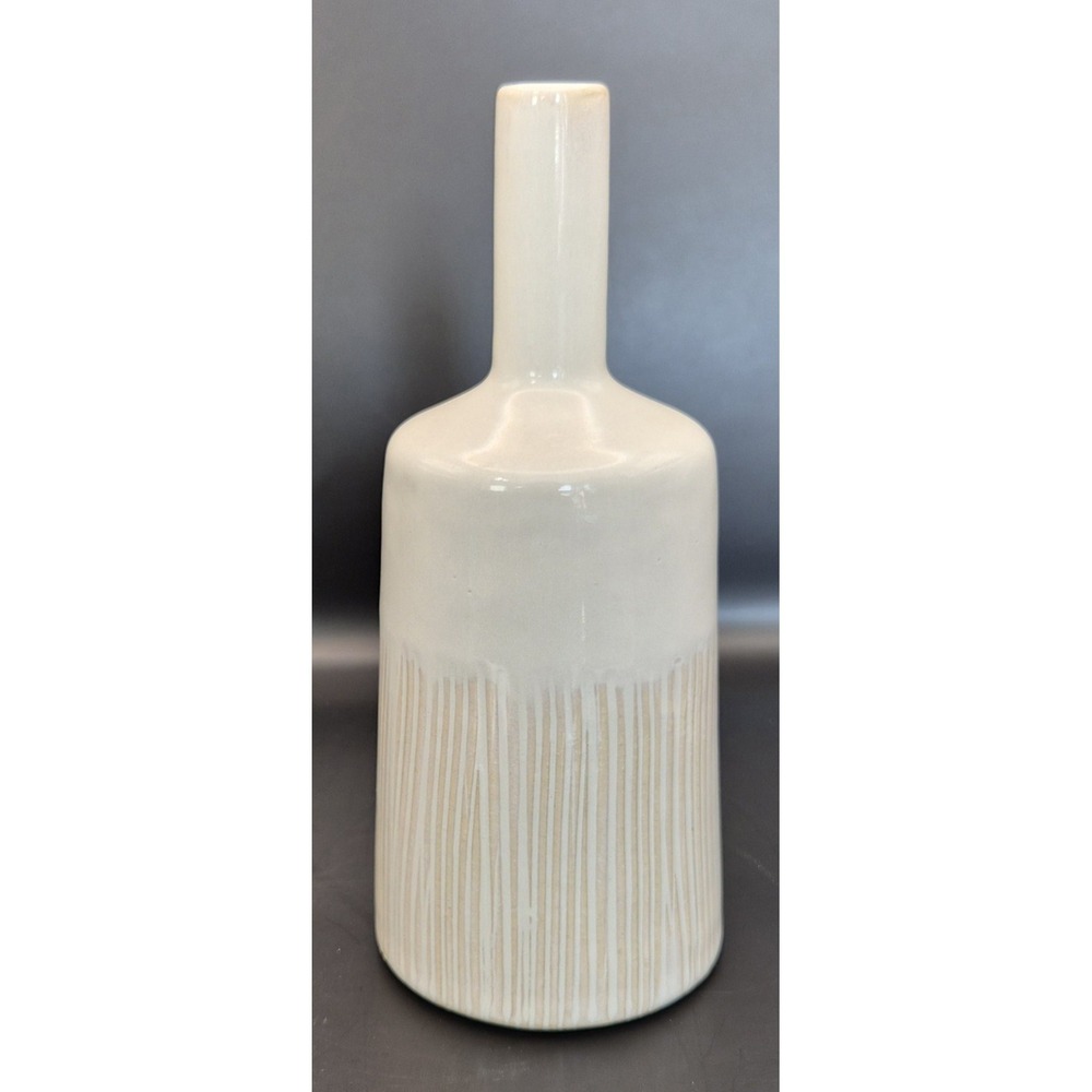 Magnolia Home Cream Textured Ceramic Bud Vase Rustic Farmhouse Decor Minimalist